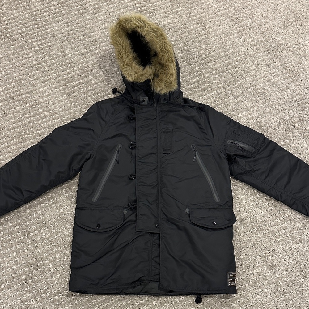 Denim & Supply Ralph Lauren Black Puffer with Fur Hood